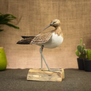 Hand Painted Wooden Bird Sculpture of a Dunlin